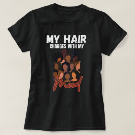Zwarte Haar Mood Kapsels Aangepast Grafisch T-shir T-shirt