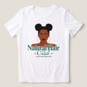 Zwarte haar "Space Buns" kapsel op maat T-shirt