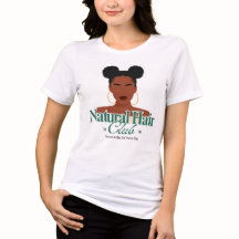 Zwarte haar "Space Buns" kapsel op maat T-shirt