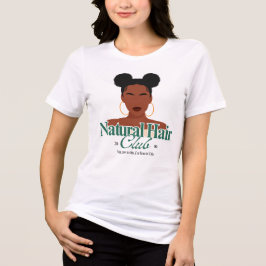 Zwarte haar "Space Buns" kapsel op maat T-shirt