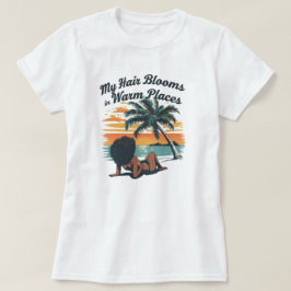 Zwarte Haar Zomer Strand Afro Custom T-shirt