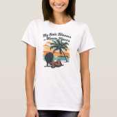 Zwarte Haar Zomer Strand Afro Custom T-shirt (Voorkant)