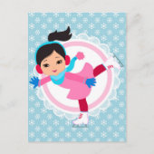 Zwarte haarijsSkater - Wintersportskater Briefkaart (Voorkant)