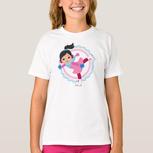 Zwarte haarijsSkater - Wintersportskater T-shirt (Voorkant)