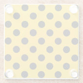 Zwarte haarpunten op geel glazen onderzetter (Achterkant)