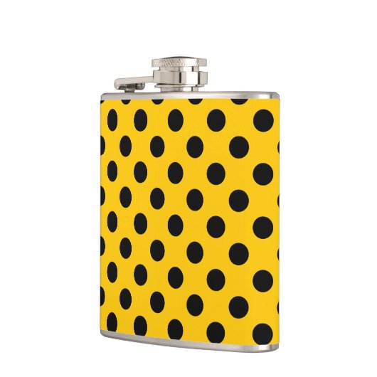 Zwarte haarpunten op geel heupfles (Links)