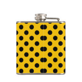 Zwarte haarpunten op geel heupfles (Achterkant)