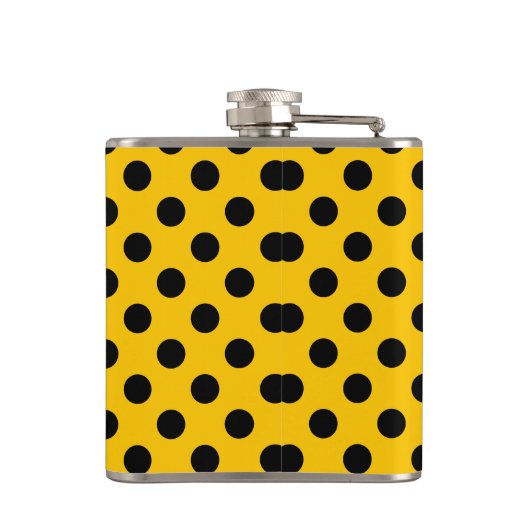 Zwarte haarpunten op geel heupfles (Achterkant)