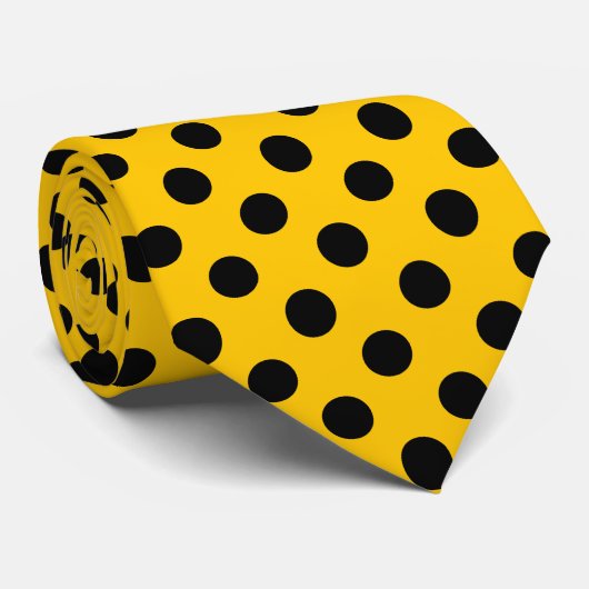 Zwarte haarpunten op geel stropdas (Opgerold)