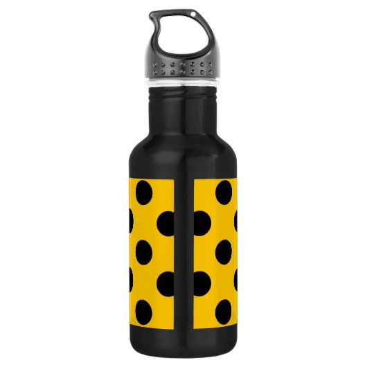 Zwarte haarpunten op geel waterfles  (Achterkant)