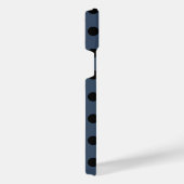 Zwarte haarpunten op grijsblauw iPhone hoesje (Rechterkant)