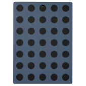 Zwarte haarpunten op grijsblauw klembord (Achterkant)