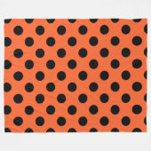 Zwarte haarpunten op oranje fleece deken (Voorkant (Horizontaal))