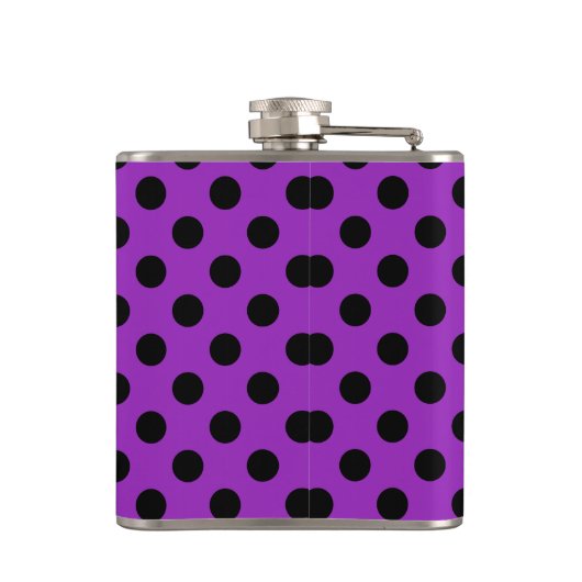 Zwarte haarpunten op paars heupfles (Achterkant)