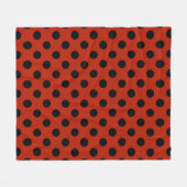 Zwarte haarpunten op rood fleece deken (Voorkant (Horizontaal))