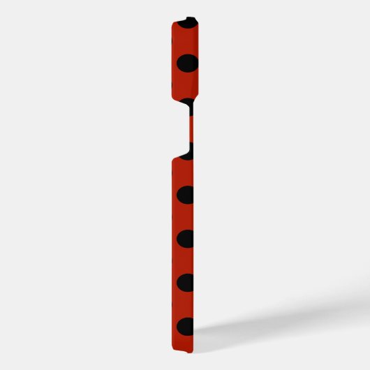 Zwarte haarpunten op rood iPhone hoesje (Rechterkant)