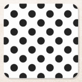 Zwarte haarpunten op wit kartonnen onderzetters (Voorkant)