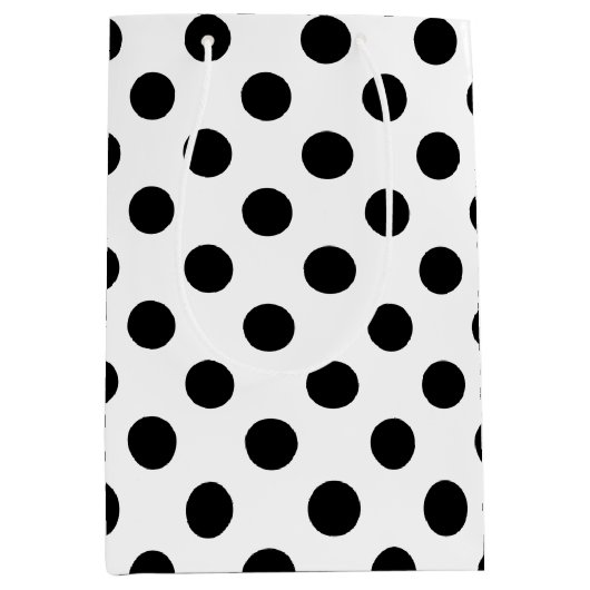 Zwarte haarpunten op wit medium cadeauzakje (Voorkant)