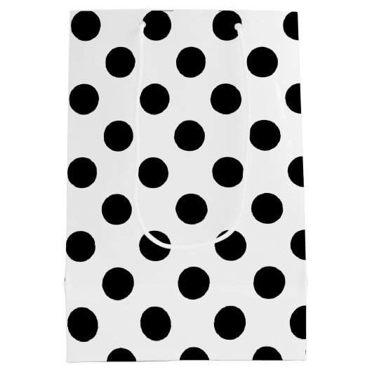 Zwarte haarpunten op wit medium cadeauzakje (Achterkant)