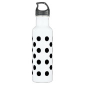 Zwarte haarpunten op wit waterfles  (Achterkant)