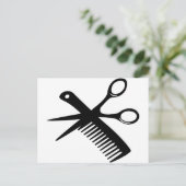 zwarte haarschaar briefkaart (Staand voorkant)