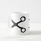 zwarte haarschaar koffiemok (Voorkant links)
