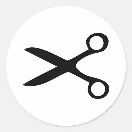 zwarte haarschaar ronde sticker (Voorkant)