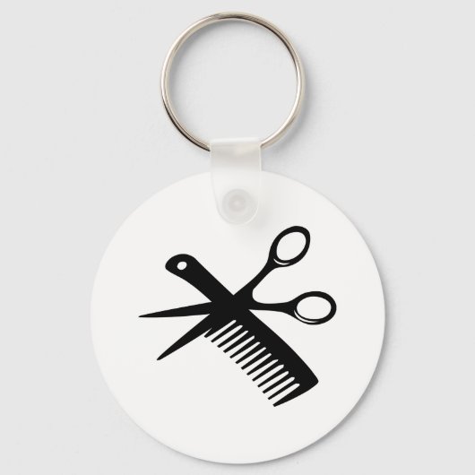 zwarte haarschaar sleutelhanger (Voorkant)