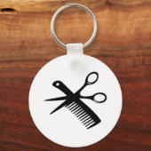zwarte haarschaar sleutelhanger (Voorkant)