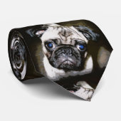 zwarte haarstaartgezichten stropdas (Opgerold)