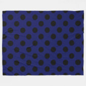 Zwarte haarstaartstippen op blauw fleece deken (Voorkant (Horizontaal))