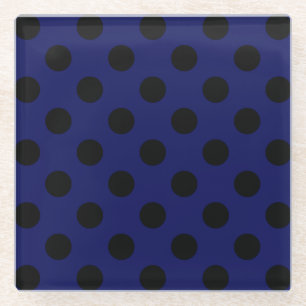 Zwarte haarstaartstippen op blauw glazen onderzetter