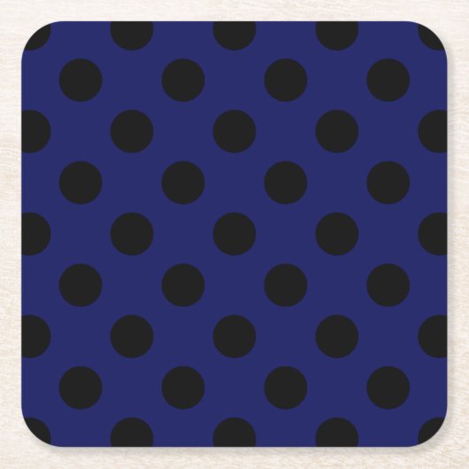 Zwarte haarstaartstippen op blauw kartonnen onderzetters (Voorkant)