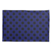 Zwarte haarstaartstippen op blauw kussensloop (Achterkant)