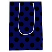 Zwarte haarstaartstippen op blauw medium cadeauzakje (Achterkant)