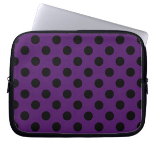 Zwarte haarstaartstippen op paarse pruimen laptop sleeve