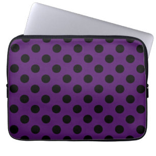 Zwarte haarstaartstippen op paarse pruimen laptop sleeve