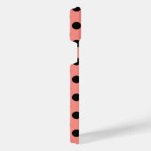 Zwarte haarstaartstippen op perziken iPhone hoesje (Rechterkant)