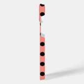 Zwarte haarstaartstippen op perziken iPhone hoesje (Linkerkant)