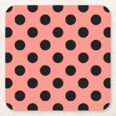 Zwarte haarstaartstippen op perziken kartonnen onderzetters (Voorkant)