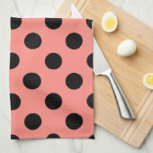 Zwarte haarstaartstippen op perziken theedoek (Quarter Fold)