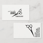 zwarte haarstaartstylist modern, eenvoudig minimaa visitekaartje (Voorkant / Achterkant)