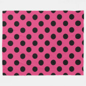 Zwarte haarvlekken op fuchsia fleece deken (Voorkant (Horizontaal))
