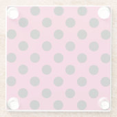 Zwarte haarvlekken op fuchsia glazen onderzetter (Achterkant)