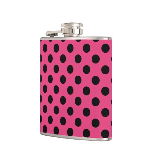 Zwarte haarvlekken op fuchsia heupfles (Links)