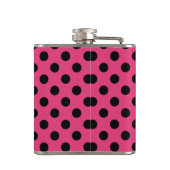 Zwarte haarvlekken op fuchsia heupfles (Achterkant)