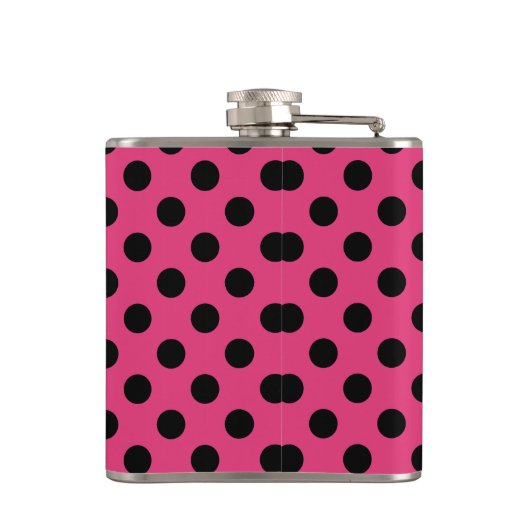 Zwarte haarvlekken op fuchsia heupfles (Achterkant)