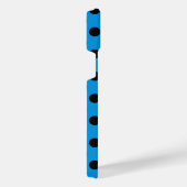 Zwarte haarvlekken op hemelblauw iPhone hoesje (Rechterkant)