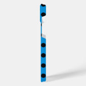 Zwarte haarvlekken op hemelblauw iPhone hoesje (Linkerkant)