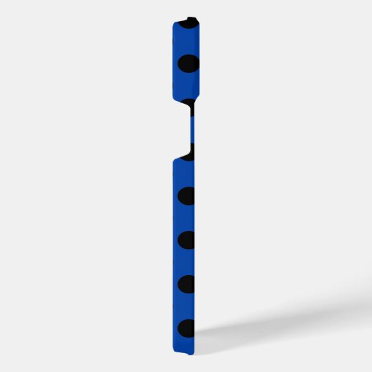 Zwarte haarvlekken op koningsblauw iPhone hoesje (Rechterkant)